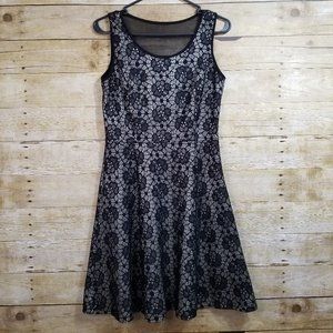 Enfocus Studio Nude Metallic Lace Dress